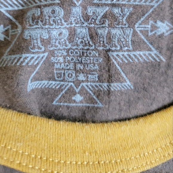 Crazy Train "It's Fall Ya'll" Scarecrow Mustard Yellow 3/4 Sleeve Raglan Tee - Picture 4 of 4